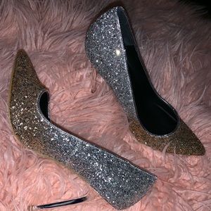 Silver glitter heels by journeys size 6.5